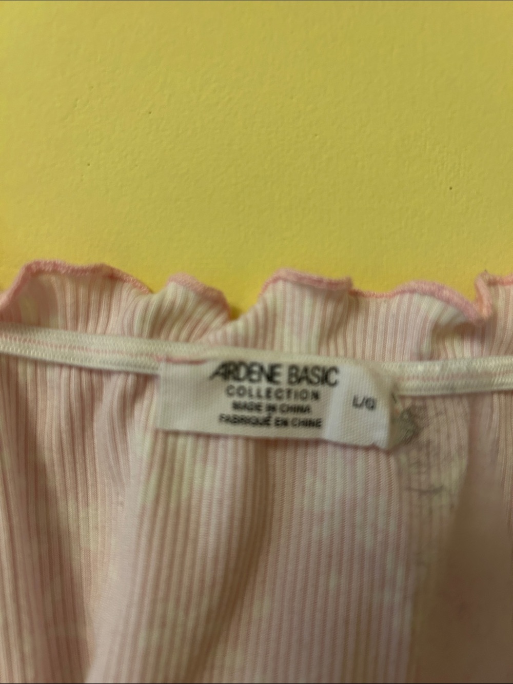 Ardene Pink Floral Ribbed Cami with Ruffle Trim - Picture 2 of 5